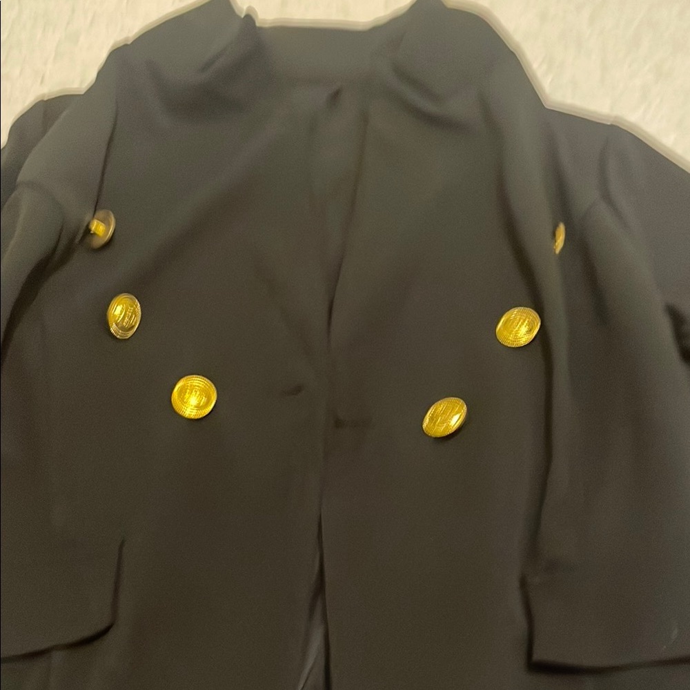 Elegant Black Double-Breasted Coat